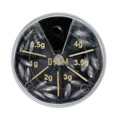 DAM Lead Assortment Olive With Hole 6-Way Round - Lead