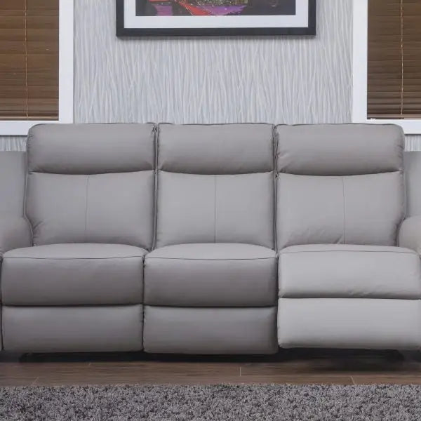 Dark Grey Luxury Full Leather Reclining Sofa