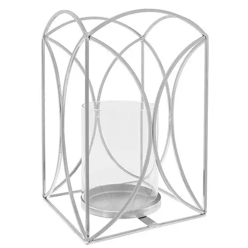 Deco Silver Mirror Lantern Small - Homeware