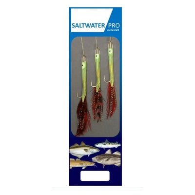 Dennett 3 Hook Luminous Eel With Red Size 3/0 Feather R326 -