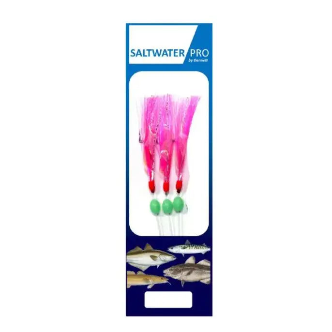 Dennett 3 Hook Pink Aurora Feather Size 1/0 R3213 - Fishing