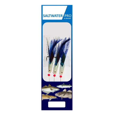 Dennett 3 Hook Std Hokkai Blue Feather 4/0 R137Bl - Fishing