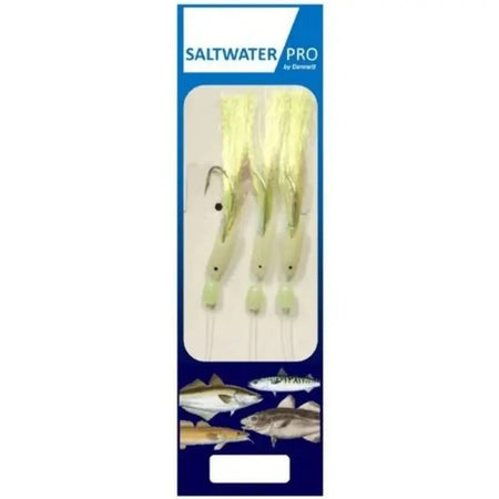 Dennett 3 Hook Std Hokkai Lime Green Feather Size 4/0 R137Lu