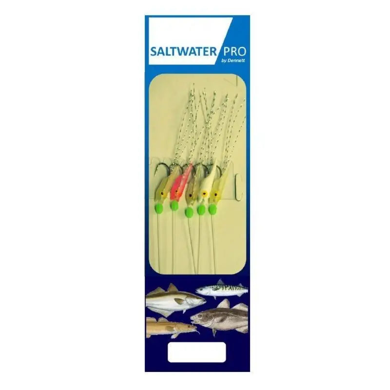 Dennett 5 Hook Assorted Mini Hokkain Feather R135M - Fishing