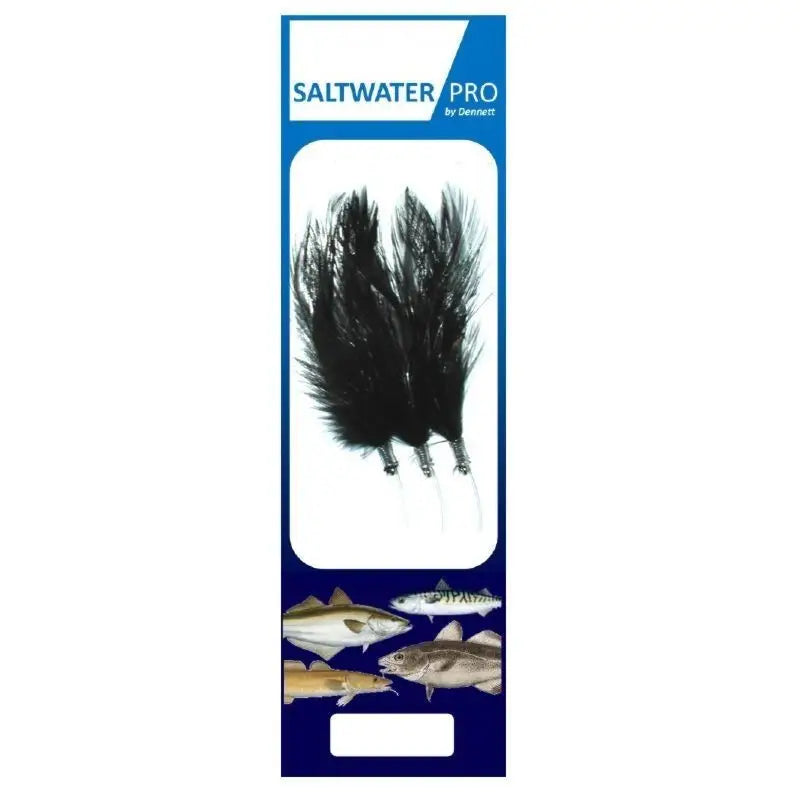 Dennett 6 Hook Black Mackerel Feather R317B - Fishing