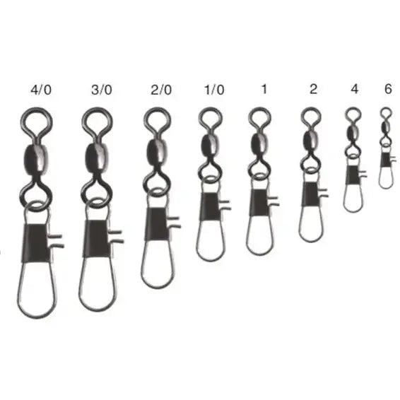Dennett Nickel Crane Interlock Snap Swivels - Various Sizes