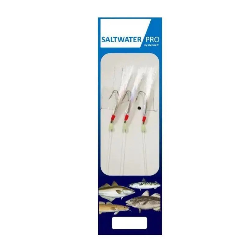 Dennett Saltwater Pro 3 Hook White Flash a Boo Hook Rigs -