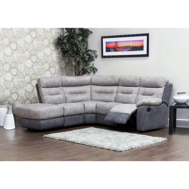 Dillion Fabric Reclining Sofa Range - Grey / Smoke /