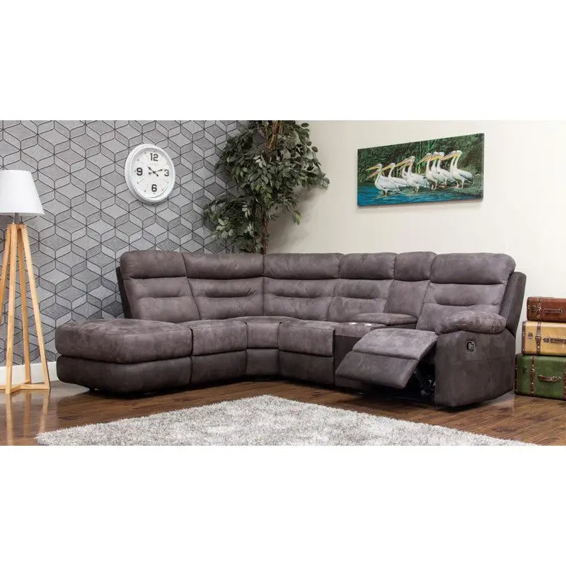 Dillion Fabric Reclining Sofa Range - Grey / Smoke /