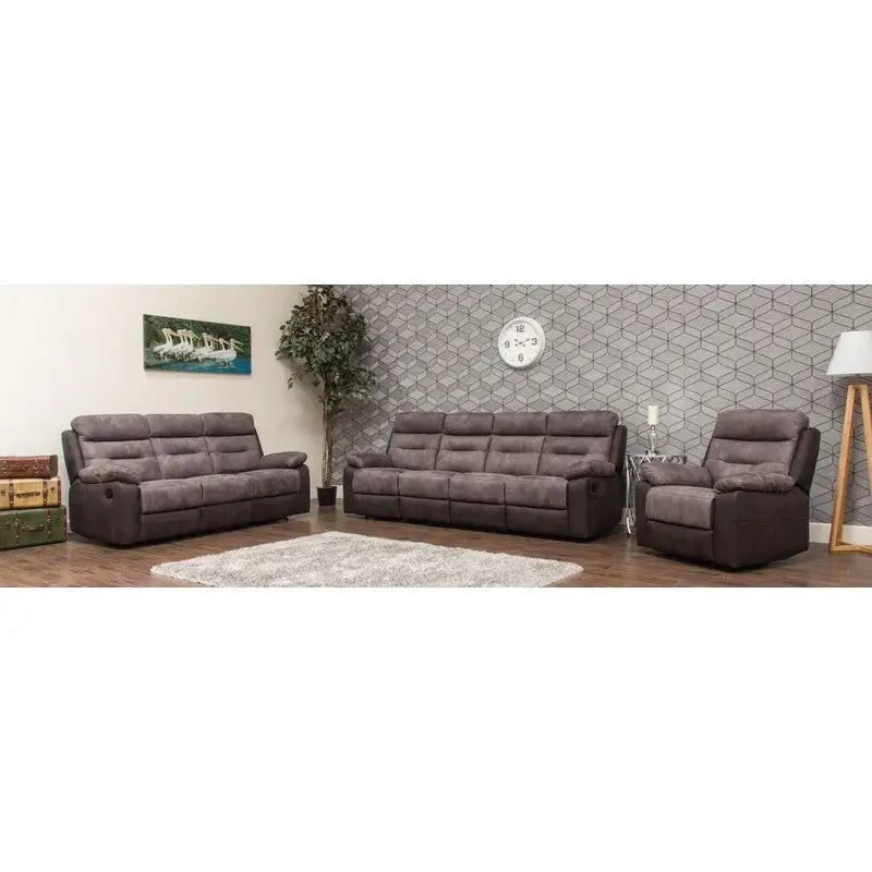 Dillion Fabric Reclining Sofa Range - Grey / Smoke /