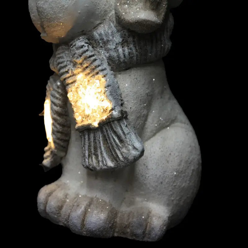 Dog With Grey And White Hat And Scarf LED 40cm Battery