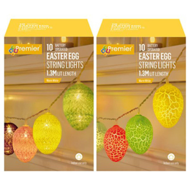 Premier Battery Operated Easter Egg Lights 10 LEDs - 2 Asst. 1 Sent