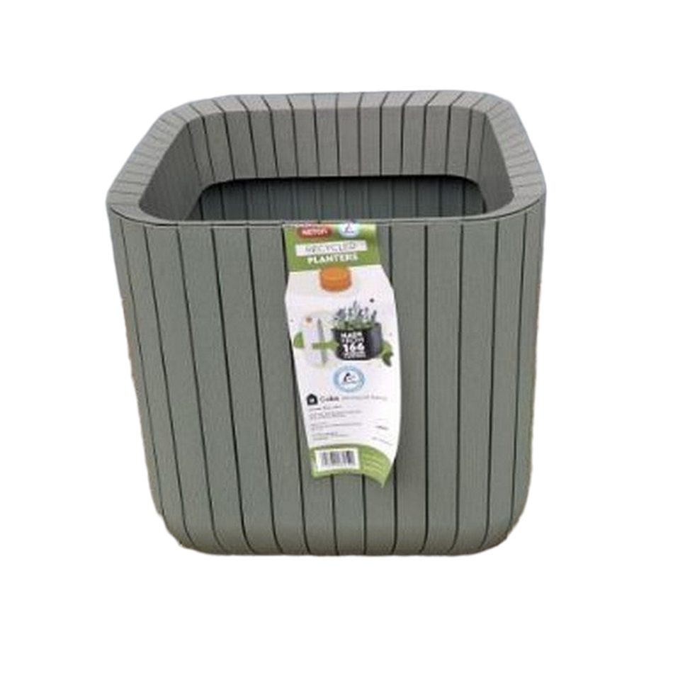 Stewart Garden Medium Cube PolyAI Planter 40cm - Green