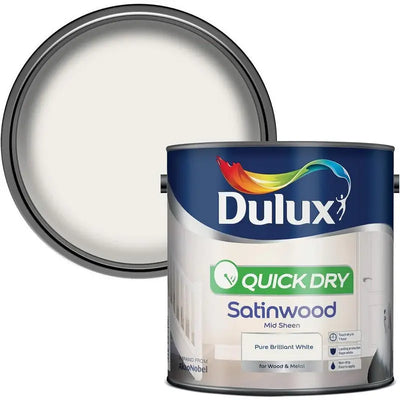 Dulux Quick Dry Satinwood Pure Brilliant White - 2.5 Litre