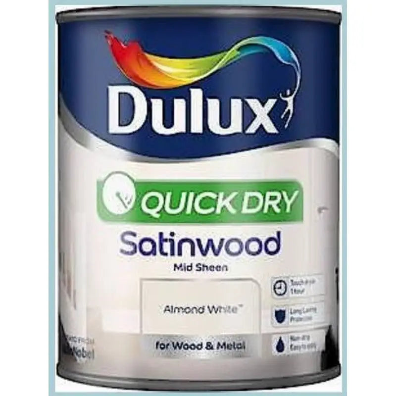Dulux Quick Dry Satinwood Pure Brilliant White 2.5 Litre Stewart