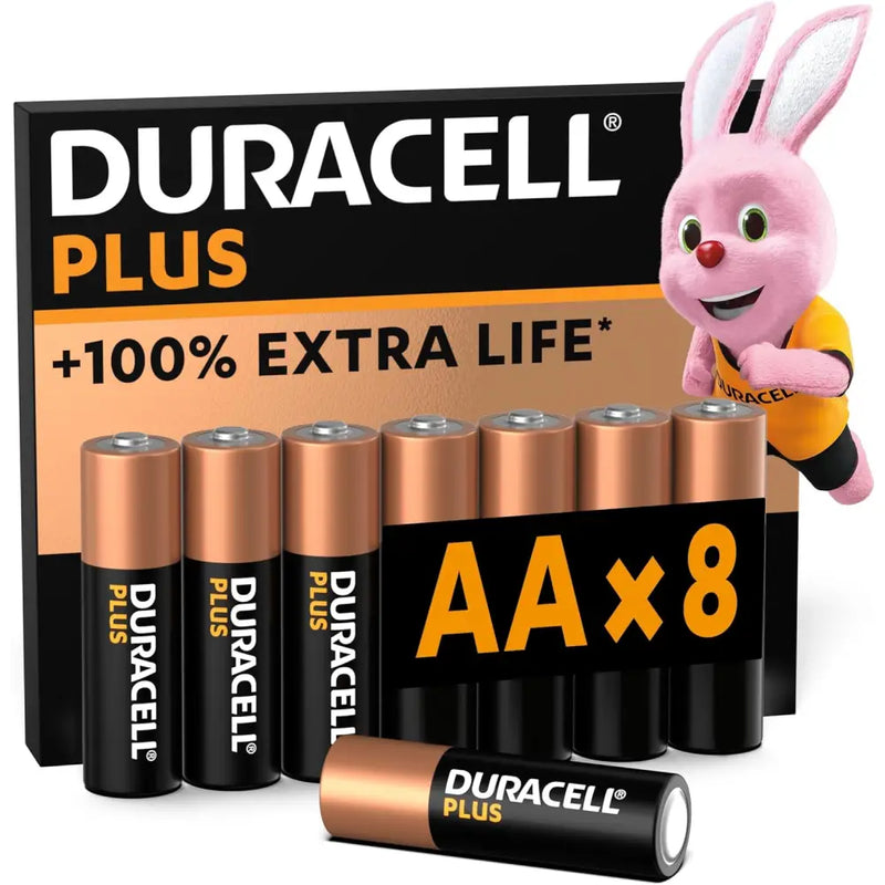 Duracell Plus + 100% Extra Life AA / LR6 8 Pack