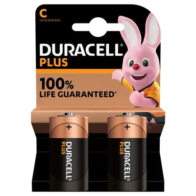 Duracell Plus Power + 100% 1.5V C / LR14 Battery 2 Pack