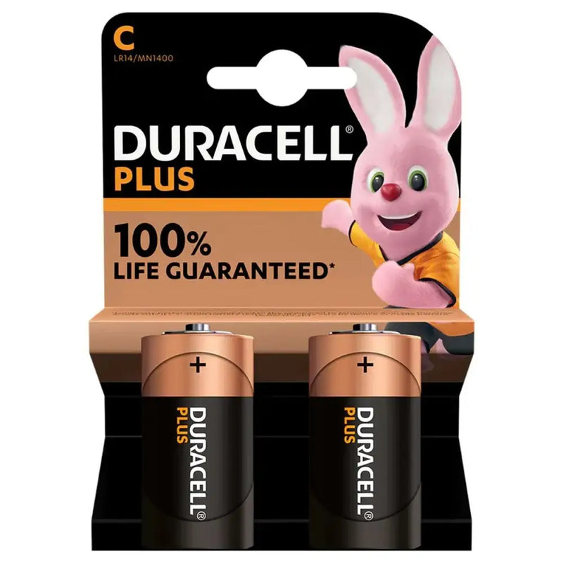 Duracell Plus Power + 100% 1.5V C / LR14 Battery 2 Pack