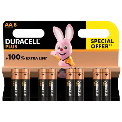 Duracell Plus up to 150% Extra Life Power Boost 8 Pack 1.5V