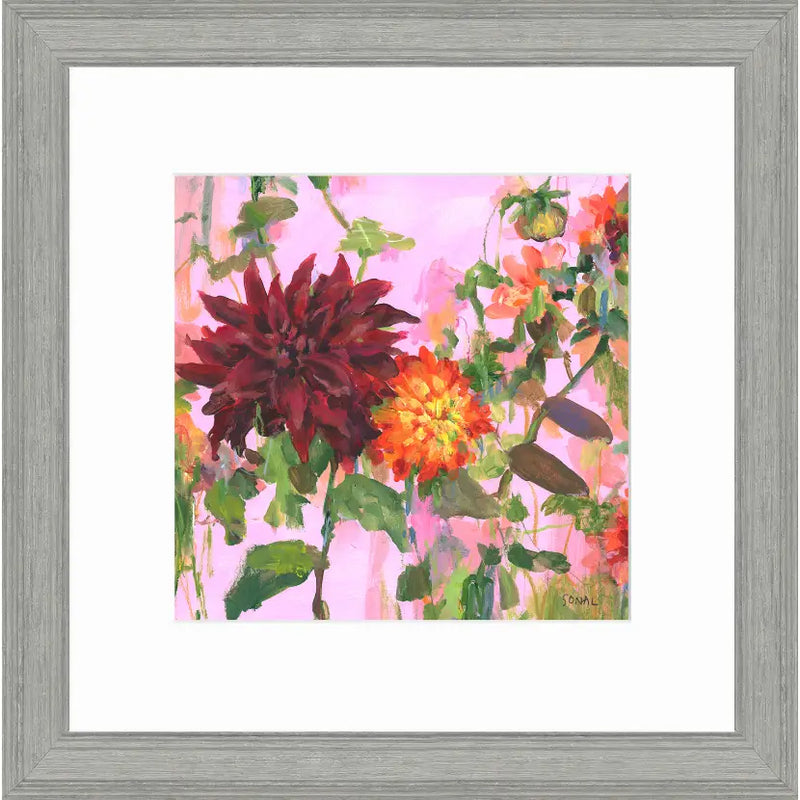 Dusky Dahlias Small - Picture 35cm Artwork