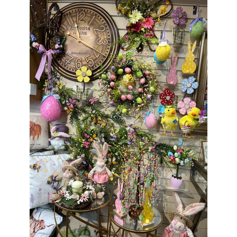 Easter Glitzy Medium Egg Hanger 12 x 10cm (6 Colours - ONLY