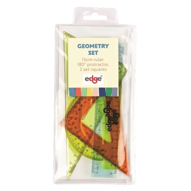 Edge Assorted Colour Geometry Set - 3 Piece Set - Stationary