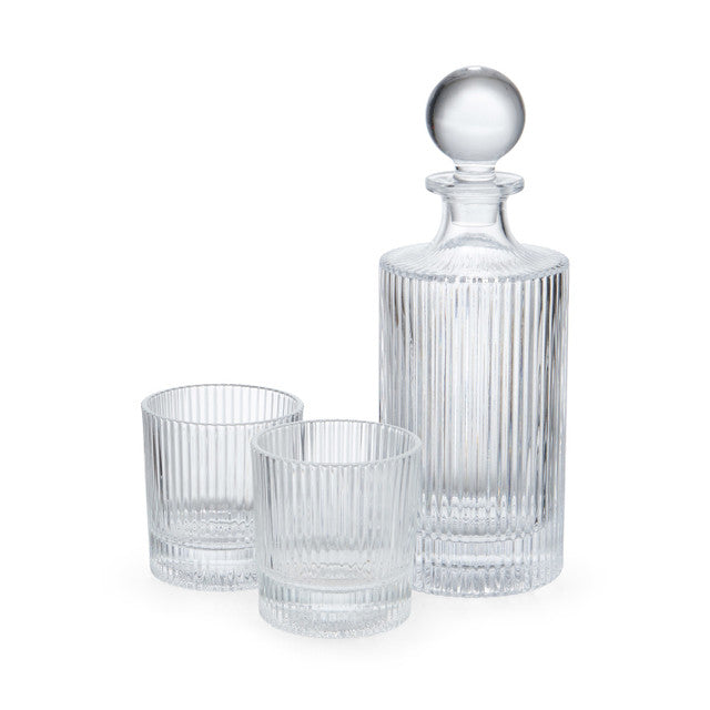 BarCraft Glass Decanter 750ml with Set of 2 Tumblers 270ml