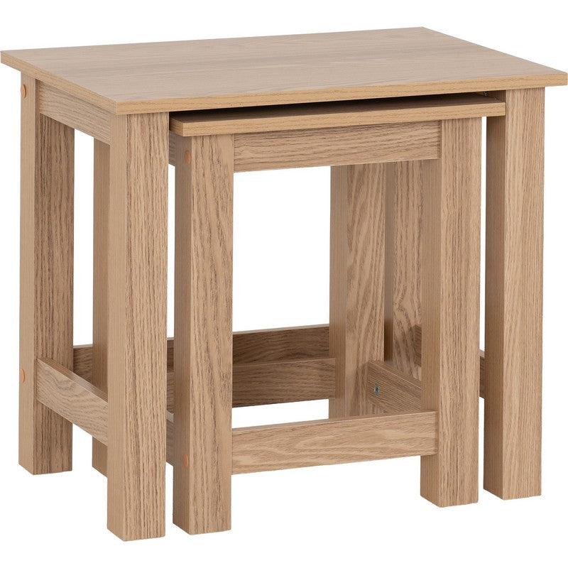 Tessa Natural Oak Effect Nest of Tables - 560 x 390 x 515cm & 400 x 350 x 485mm