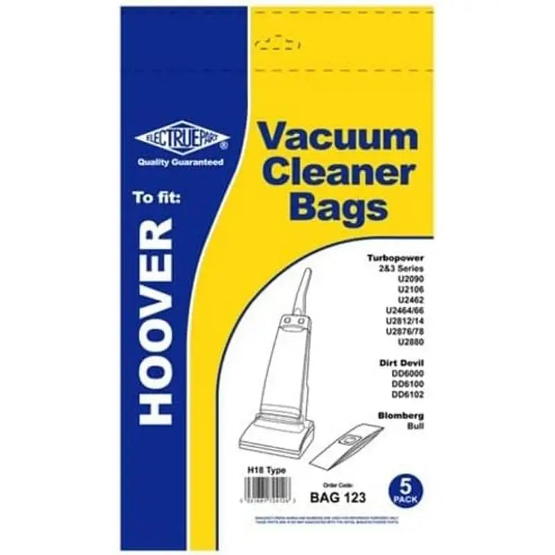 Electrupart H18 Hoover Vacuum Bags 5 Pack - BAG 123
