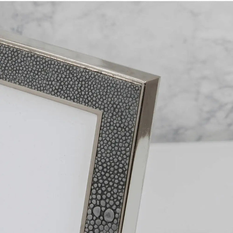 Elegance Nickel Plated Grey Faux Shagreen Frame 8 X 10 -