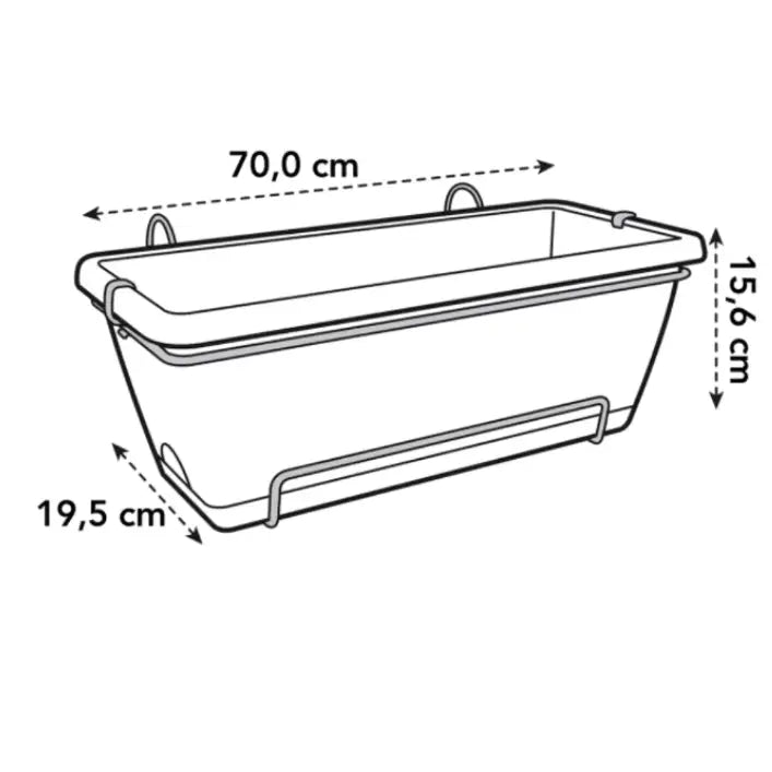 Elho Barcelona Trough Planter - 70cm - Black/Anthracite