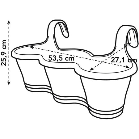 Elho Corsica Easy Hanger Trio Triple Fence Planter -