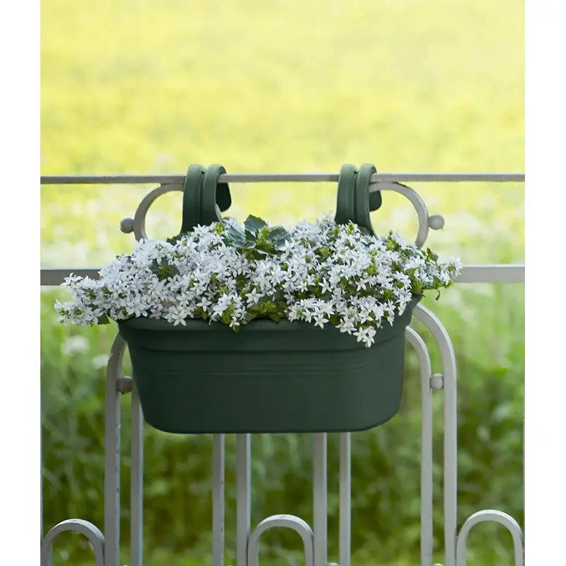 Elho Green Basics Easy Hanging Double Fence Planter - Leaf