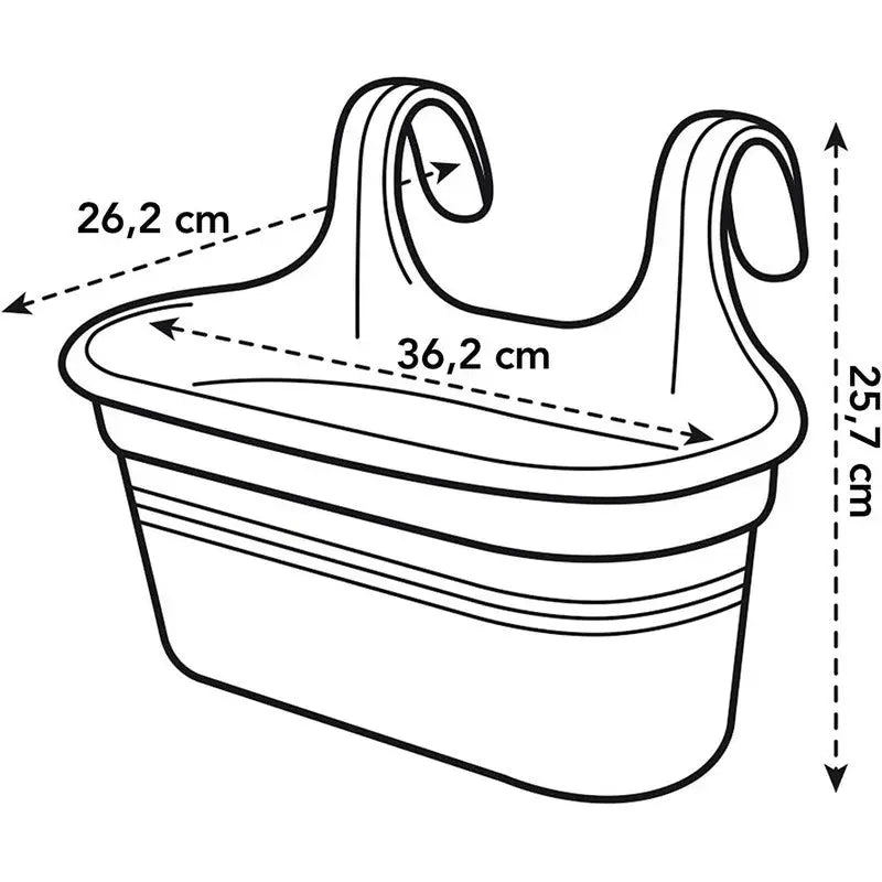 Elho Green Basics Easy Hanging Double Fence Planter - Leaf