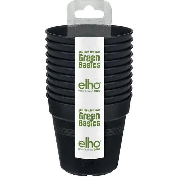 Elho Grow Pot 8cm Living Black 10Pk - Gardening & Outdoors
