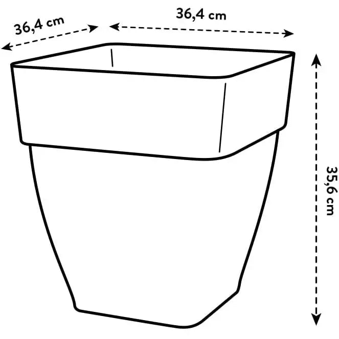 Elho Vibia Campana Square Plant Pot - 37cm - Black