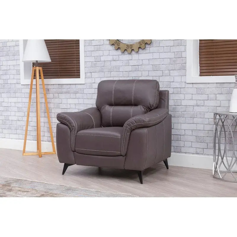 Ella Static Fabric Sofa Range - Brown 1 Seater Furniture