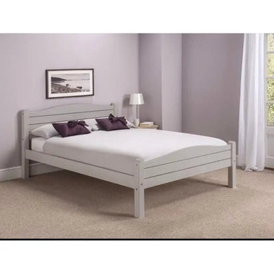 Elwood Grey Wooden Bed - Available In Grey or White - Grey /