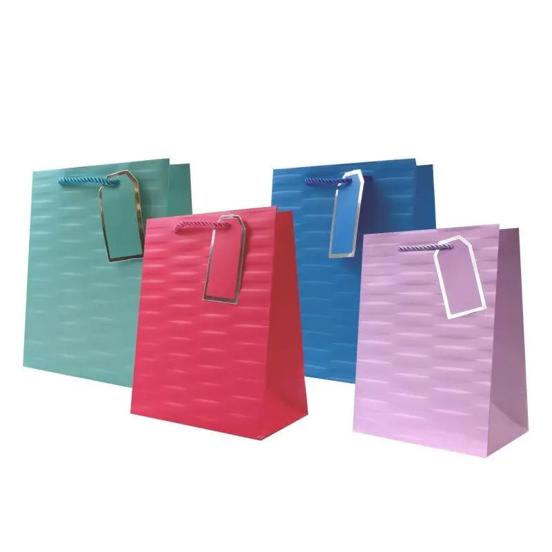 Embrossed Brights Gift Bag - Assorted Colours - Stationary