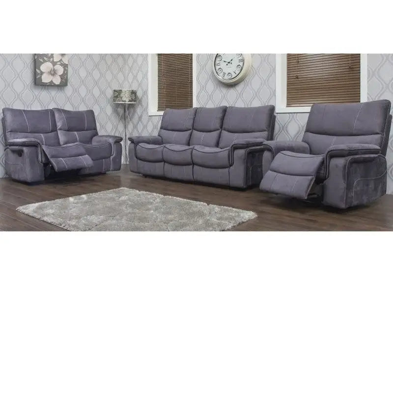 Emilio Fabric Reclining Sofa Range - Hazel / Grey Available
