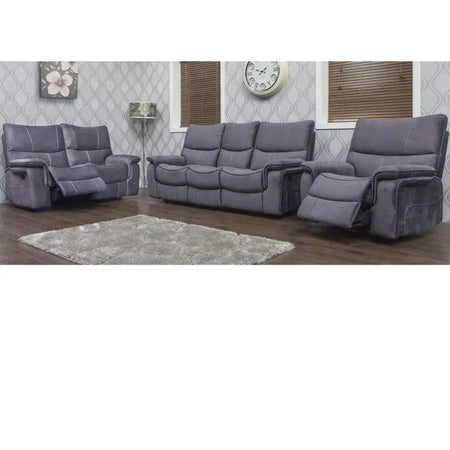 Emilio Fabric Reclining Sofa Range - Hazel / Grey Available