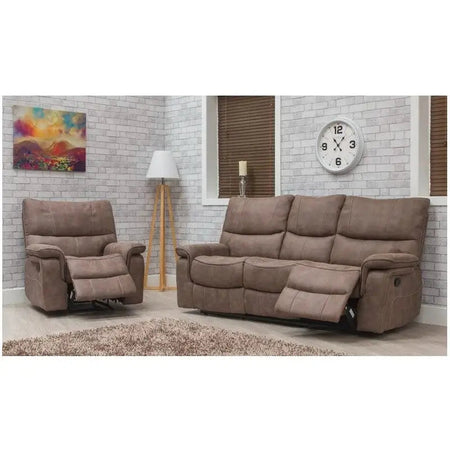 Emilio Fabric Reclining Sofa Range - Hazel / Grey Available