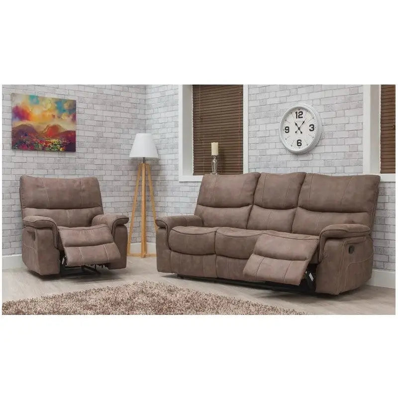 Emilio Fabric Reclining Sofa Range - Hazel / Grey Available