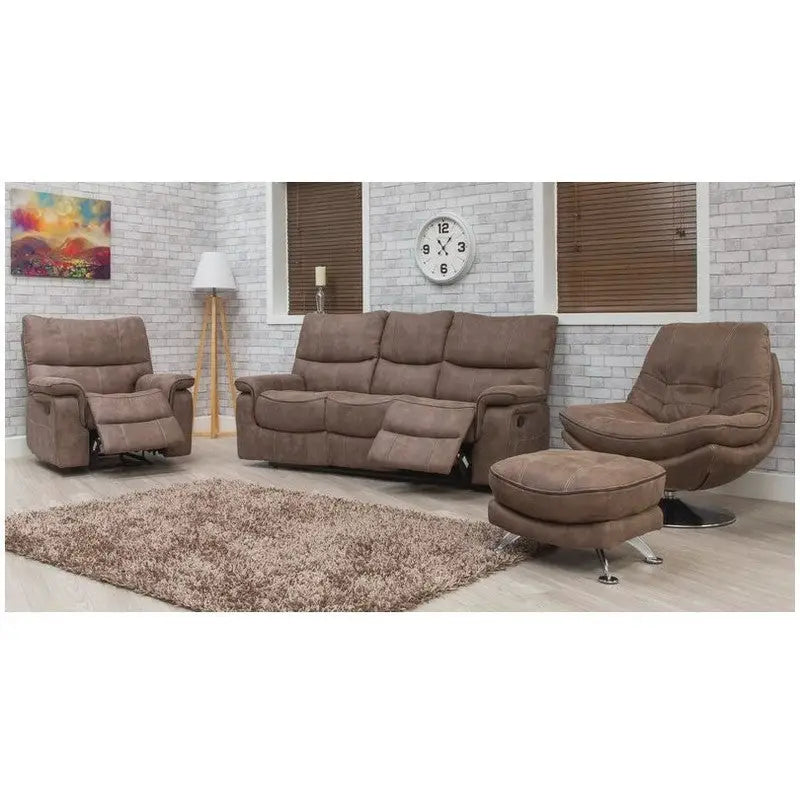 Emilio Fabric Reclining Sofa Range - Hazel / Grey Available