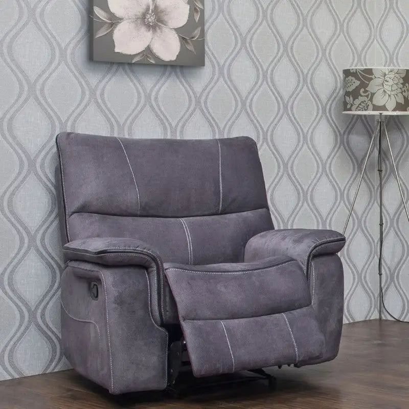 Emilio Fabric Reclining Sofa Range - Hazel / Grey Available