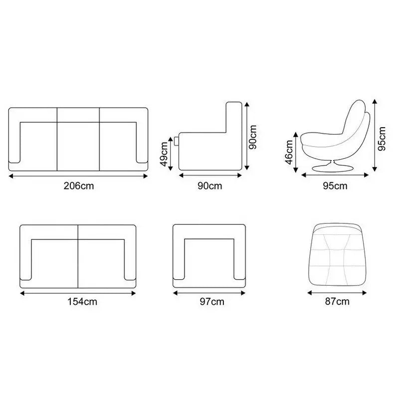 Emilio Fabric Reclining Sofa Range - Hazel / Grey Available