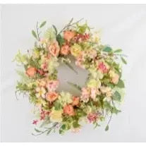 Enchante Blush Garden Floral Wreath 65cm - Wreaths &