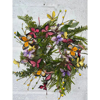 ENCHANTE BUTTERFLY WREATH 55CM - Wreaths & Garlands