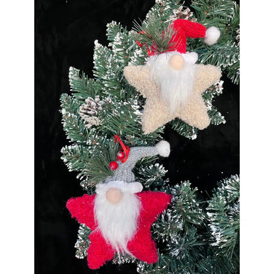 Enchante Cosy Santa Star Hanger 2 Assorted Bauble (1 SENT) -