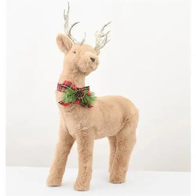 Enchante Festive Fur Large Standing Reindeer - Christmas